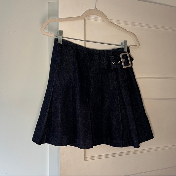 Reformation Denim Pleated Skirt - Picture 4 of 9